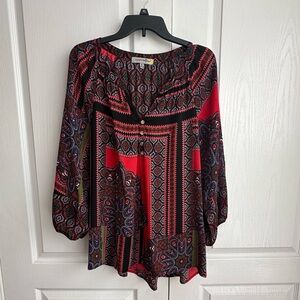 Figueroa & Flower Boho Free Flowing Women Top Blouse Shirt Size Extra Large